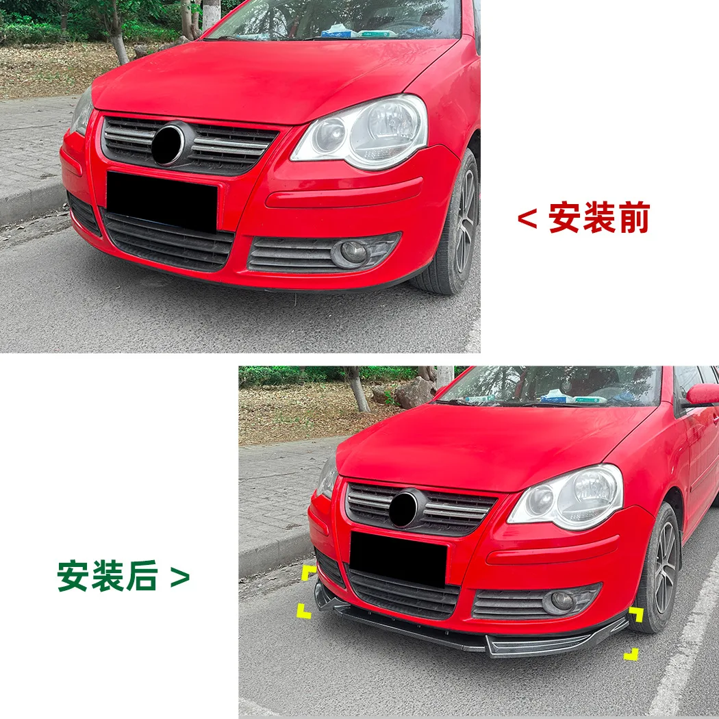 2005 2006 2007 2008 2009 For Volkswagen VW Polo MK4 9N Front Bumper Lip Lower Splitter Blade Guard Plate By ABS Body Kit view 5