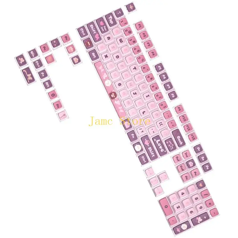 

LX0B Качественные колпачки для ПК, 120 клавиш для механических клавиатур, классические прозрачные колпачки для клавиш, полностью