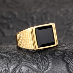 Multi Color Stone Rings for Men Women Hip Hop Punk High Quality 316L Stainless Steel Ring Charm Party Jewelry Gift Dropshipping