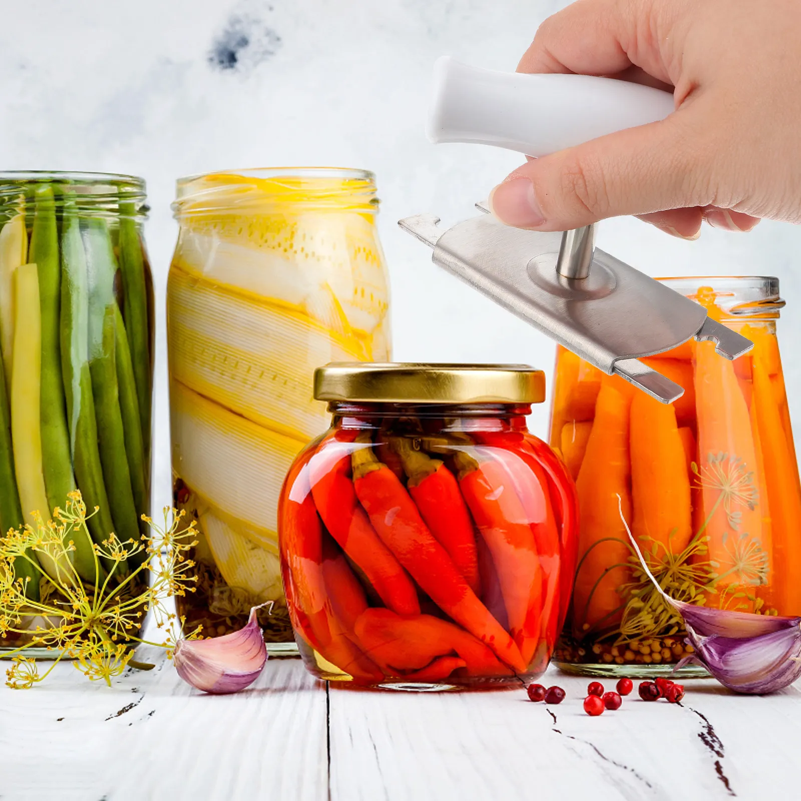 Stainless Steel Jar Opener Multifunctional Can Opener Non Slip Handle for Large Bottles and Jars