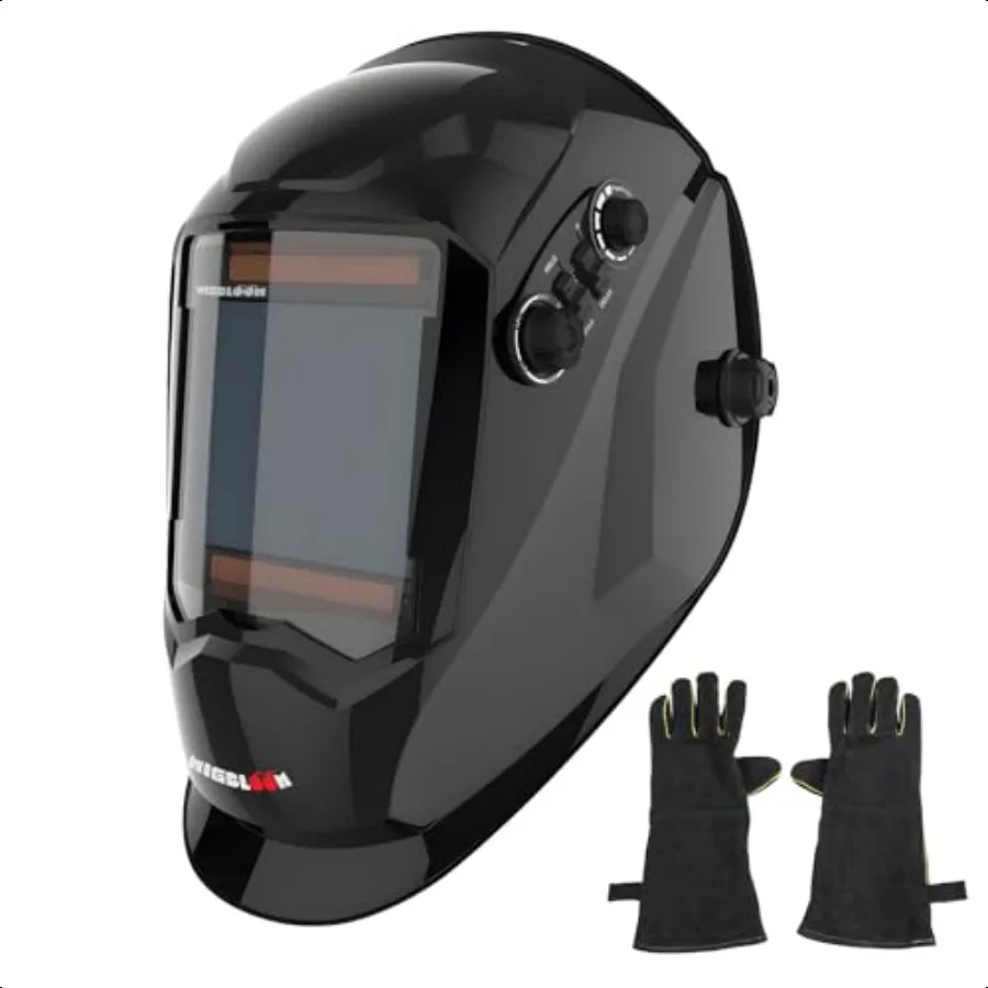 

Auto Darkening Welding Helmet Ture Color Welding Hood with Large Viewing Screen 3.93x3.66 Wide Shade 4 9 13 for Cut Grind Stick