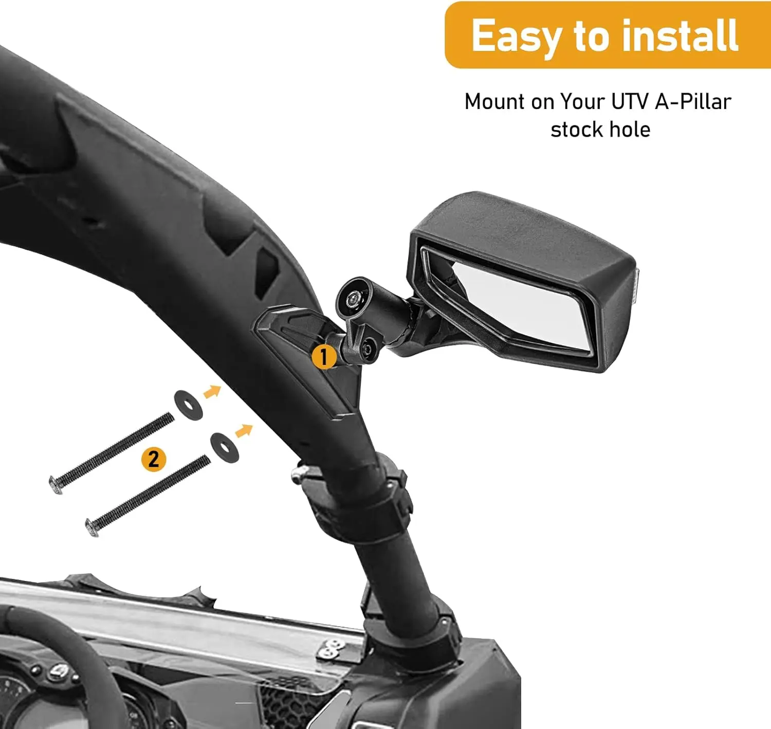 POVTOR UTV Rearview Mirror with Amber LED Turn Signal Side Mirrors for Can Am Maverick X3 R Max Commander 715002898 2017-2020