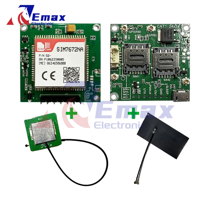 SIMcom SIM7672NA Core Board SIM7672NA Development Board LTE CAT1+4G+GPS with GPS antenna