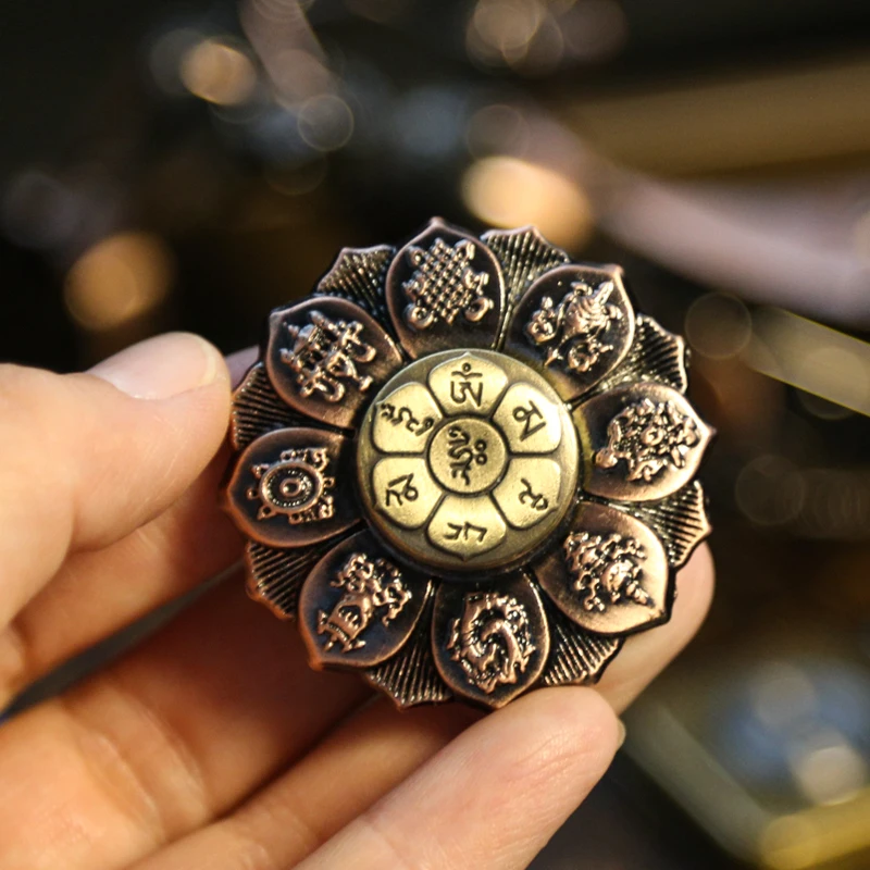 Giroscopio de loto para la yema del dedo, Spinner de mano de Metal, rotación del autismo, juguete antipresión, juguete antiestrés, regalo para niños
