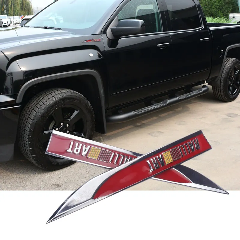 2Pcs Car Door Fender Side Blade Badge Sticker Accessories For Mitsubishi 9 Ralliart X EX ASX Colt Outlander Pajero Lancer Cross