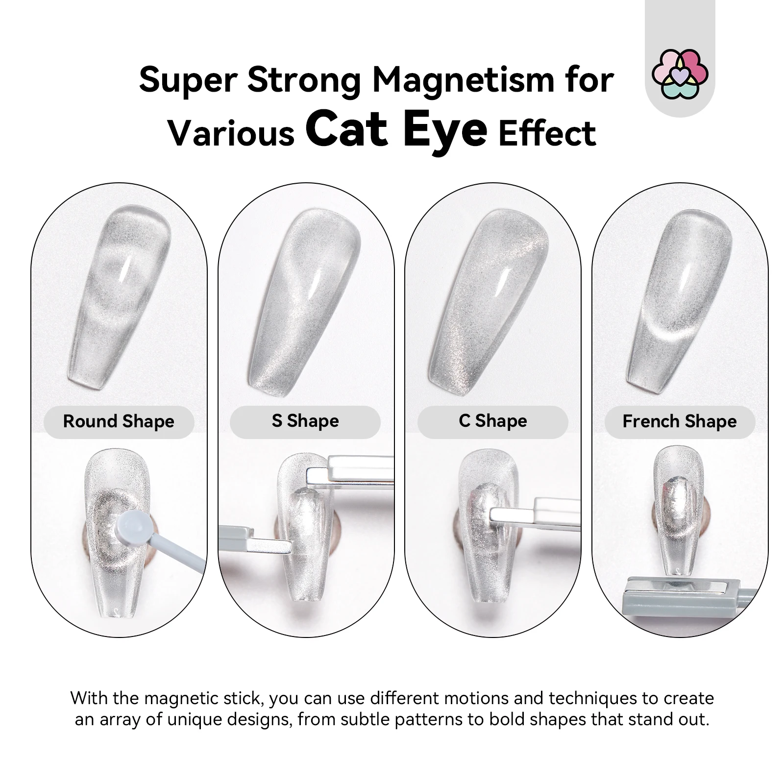 مجموعة مغناطيس أظافر عين القطة من SAVILAND مكونة من 9 قطع، عصا مغناطيسية دائرية مزدوجة الأطراف لصالونات التجميل ذاتية الصنع #4