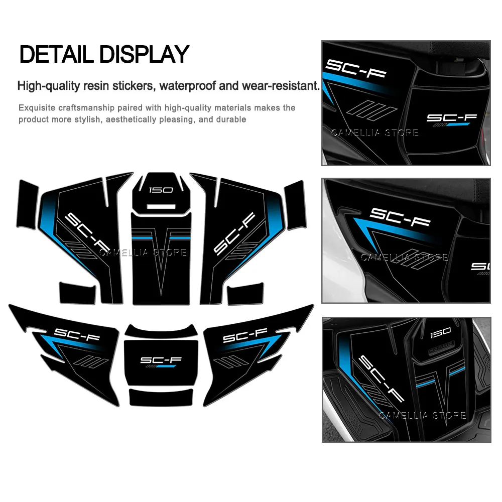 for CFMOTO 150SC-F Motorcycle Accessories 3D Epoxy Waterproof Motorcycle Fuel Tank Sticker Newly Launched Sticker