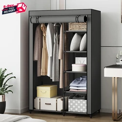 Rangement de Cisco portable, armoire à vêtements polyvalente, non tissé, chambre à coucher, meuble de maison, T1