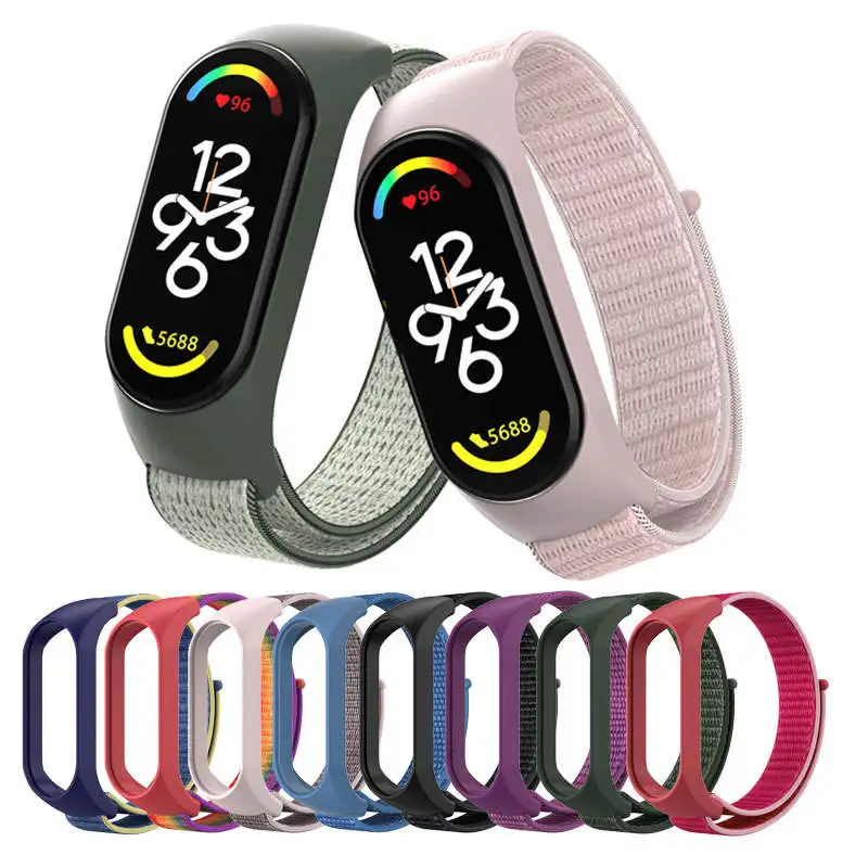 Correa de nailon para Xiaomi Mi band 7, 6, 5 y 4, pulsera inteligente deportiva