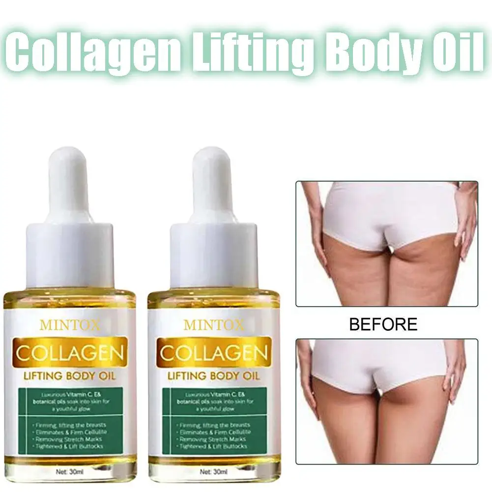 

2Pcs Collagen Lifting Body Oil Beauty Women Anti Aging Collagen Serum 100% Natural Ingredients Body Lifting and Tightening