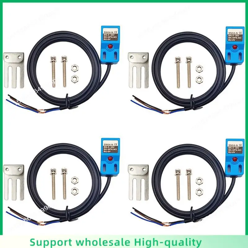 

Индуктивный датчик приближения ABSF SN04-N Нормально открытый переключатель обнаружения приближения NPN NO с кронштейном (синий, 4 шт.)