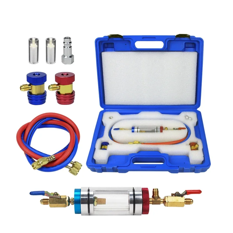 Automotive Air Conditioning Refrigerant Oil Analyzer Car A/C System Compressor Oil Filter Test Tool Aircon Oil Checker