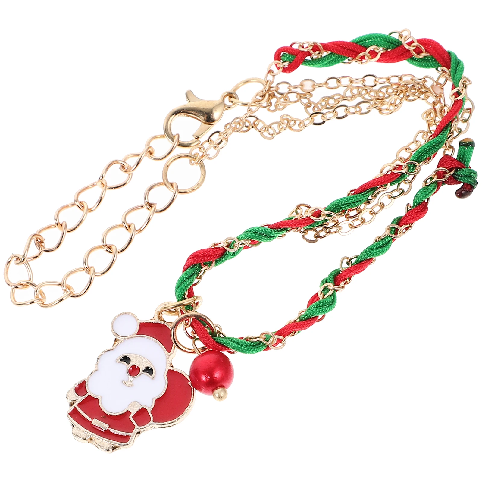 

Christmas Woven Bracelet Lovely Wrist Chain Decorative Rope Handmade Nylon Material Comfortable Christmas Charm Design Simple