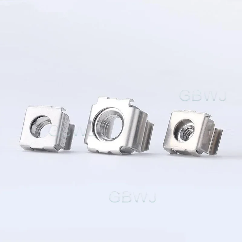 M4 M5 M6-M12 Color Zinc-plated/Nickel plating Cassette Elastic Enclosure Card Cage Nut Quartet Floating Nuts Square Snap-In Nut