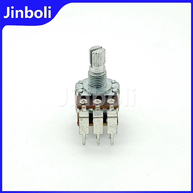 1PCS 16 Type A20K 6-leg Vertical bent Foot Double Amplifier Audio Speaker Volume Potentiometer 15mm Handle