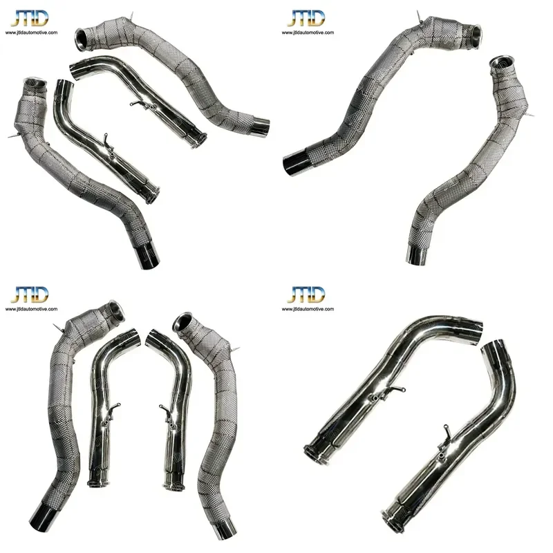 High Performance Aftermarket Stainless Steel Exhaust Catless Downpipe for Mercedes Benz W463A G63 2019+ Decat Heat Shield