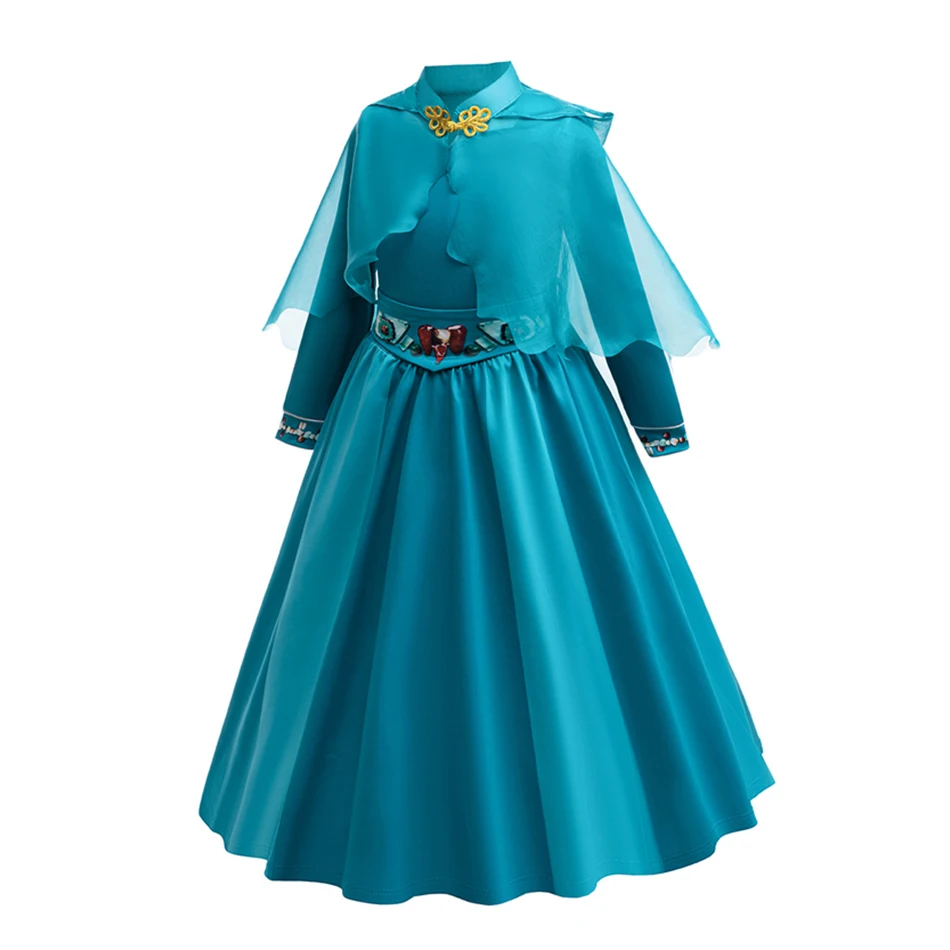 Fiona Cosplay Costume Girls Halloween Carnival Party Vestido Kids Long Sleeves Dress Children Charm Birthday Festival Outfits