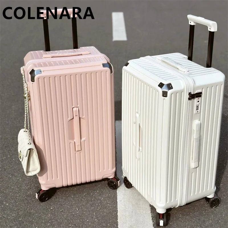 

COLENARA Suitcase On Wheels ABS+PC Boarding Box Large Capacity Trolley Case Family Travel Essentials Women's Rolling Luggage Bag