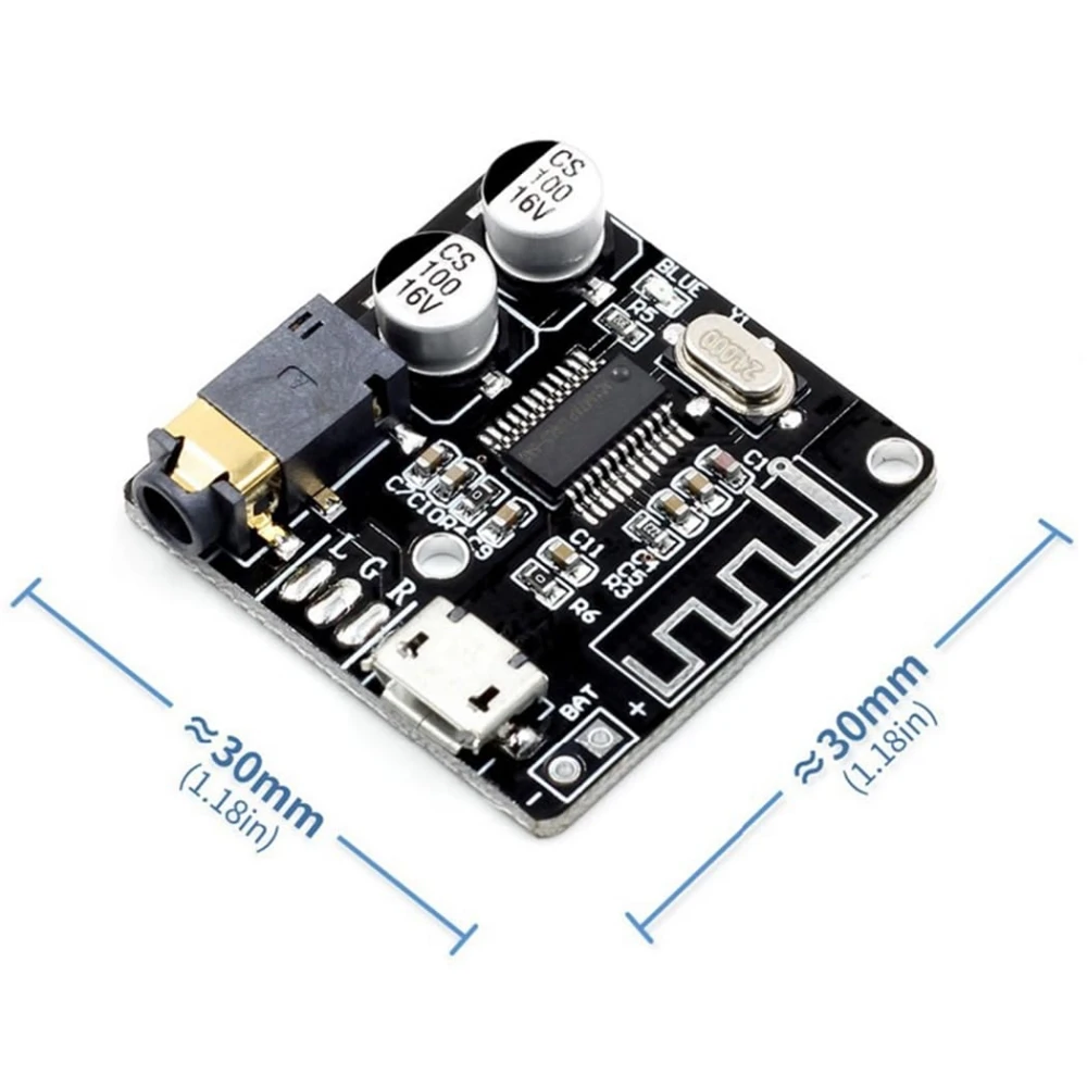 VHM-314 Bluetooth 5.0 Mp3 Lossless Audio Decoder Board Wireless Stereo Music Receiver Module with Micro USB