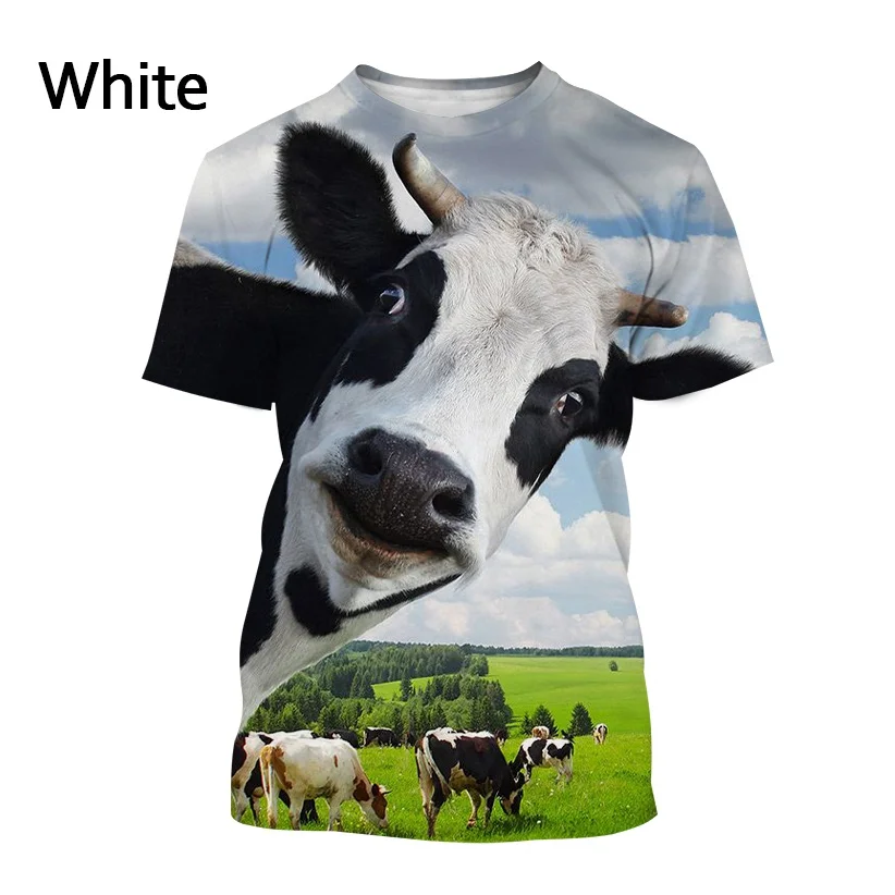 New Fashion Cow 3D Printing Novely Animal Men's/Women's/Kids Fun Harajuku Cool Casual Short Sleeve