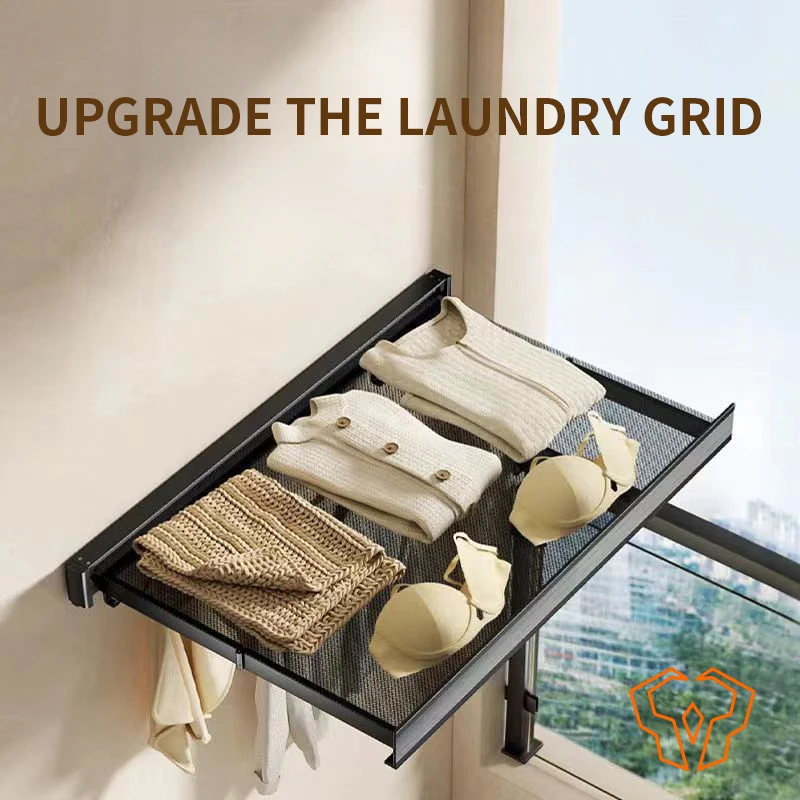 Retractable Dryingสุทธิตะขอพับแบนเสื้อผ้าDrying Rack Window Sill Rackรองเท้าDrying Rackชั้นวางของติดผนังห้องน้ํา