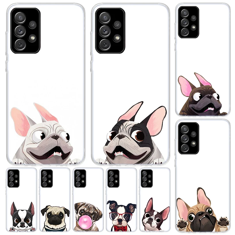 

Pug Dog French Bulldog Phone Case For Samsung Galaxy A15 A14 A54 A13 A53 A12 A52S A55 A22 A23 A24 A32 A33 A34 A25 A35 A03S A04S