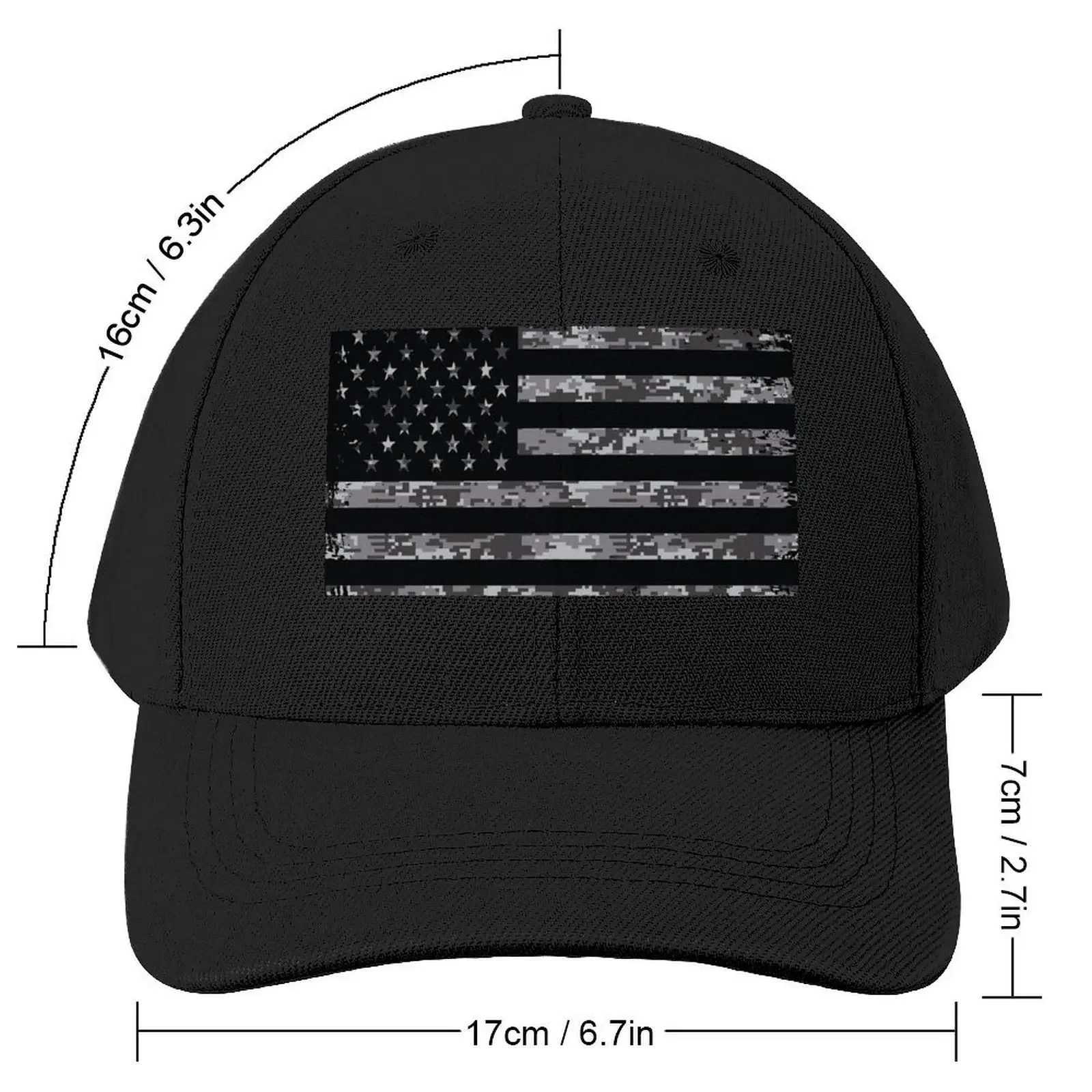 Digital Camo Grunge American Flag Baseball Cap Luxury Man Hat funny hat custom Hat Men Hats Women's