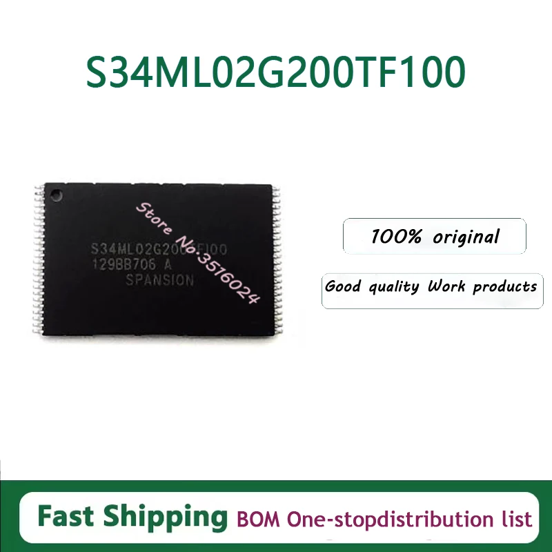 10PCS/lot   S29GL032N90TFI04 S29GL032N90TFI040 S34ML02G200TF100 S34ML02G200TFI000 256MB TSOP 100% NEW