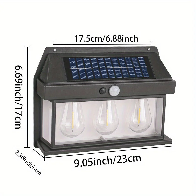 

Настенные светильники на солнечной батарее 2 шт./4 шт., Ретро Декор для дома, внутреннего дворика, сада, фонари, наружная Водонепроницаемая Вольфрамовая настенная лампа с датчиком освещения для внутреннего дворика
