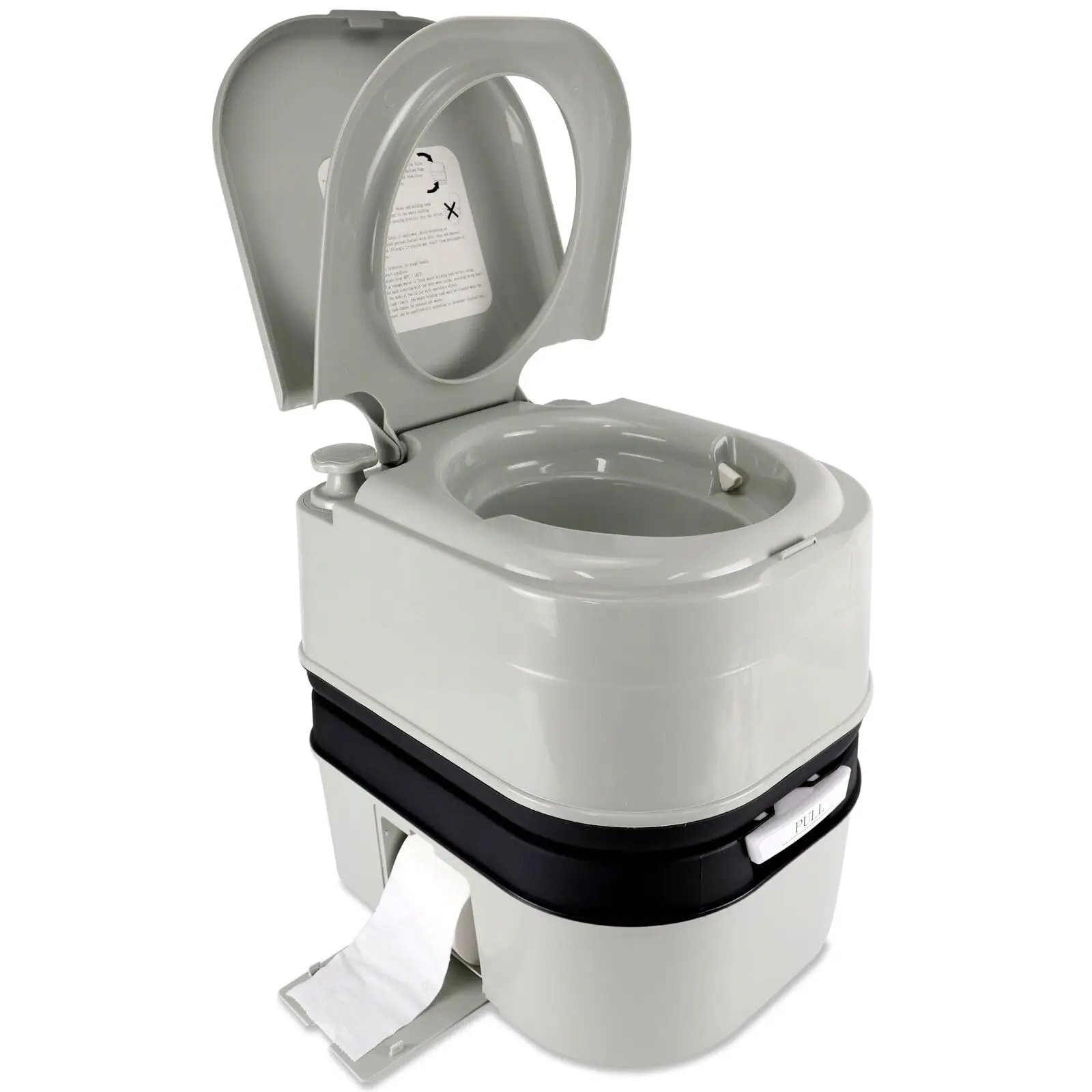 Portable Toilet, 6.4 Gallon 24L Piston Pump Flush with Level indicator Detachable Anti-Leak Handle Water Pump,Rotating