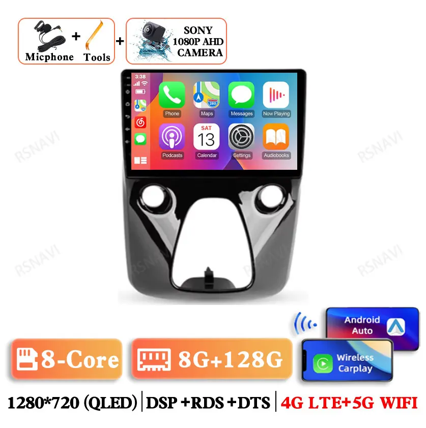 Android 15 Voor Peugeot 108 Voor Toyota Aygo B40 2014-2021 Qualcomm Autoradio Multimedia GPS DSP Navigatie Viedo speler 5G WIFI