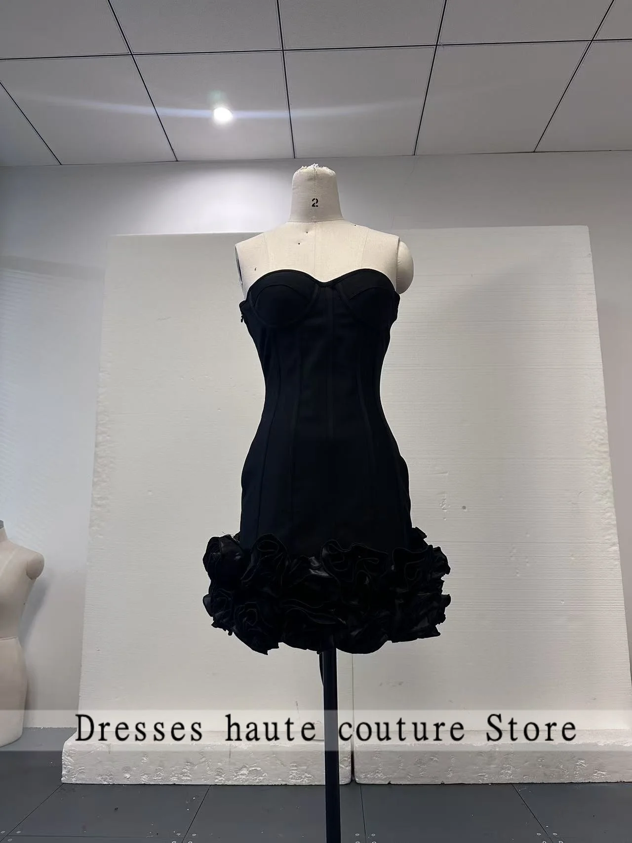 

Self Made 3D Flower Short Prom Dresses Black Girls Halter Ceremony Party Gown African Mini Cocktail Dress Homecoming Customized