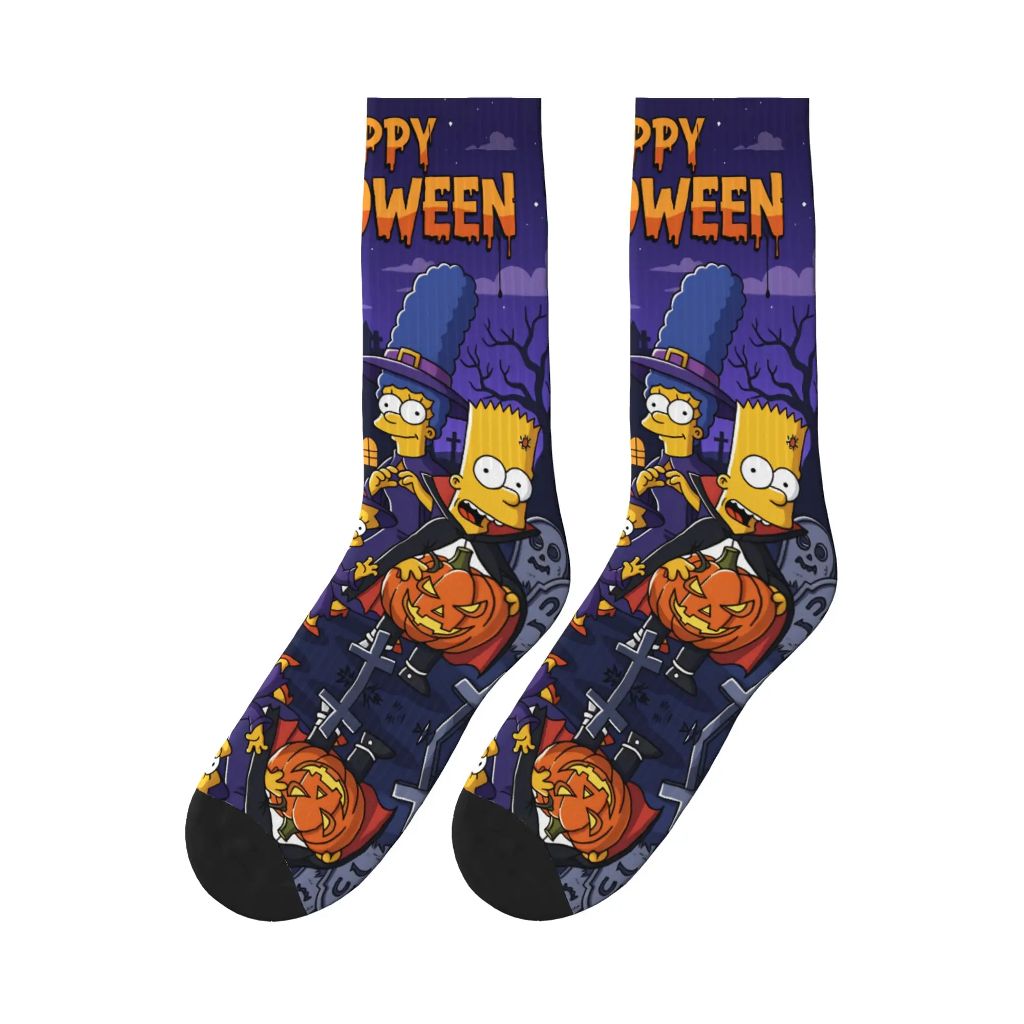 

S-Simpsons Zombie Happy Halloween Socks Kawaii Stockings Autumn Non Slip Men Socks Comfortable Graphic Running Sports Socks