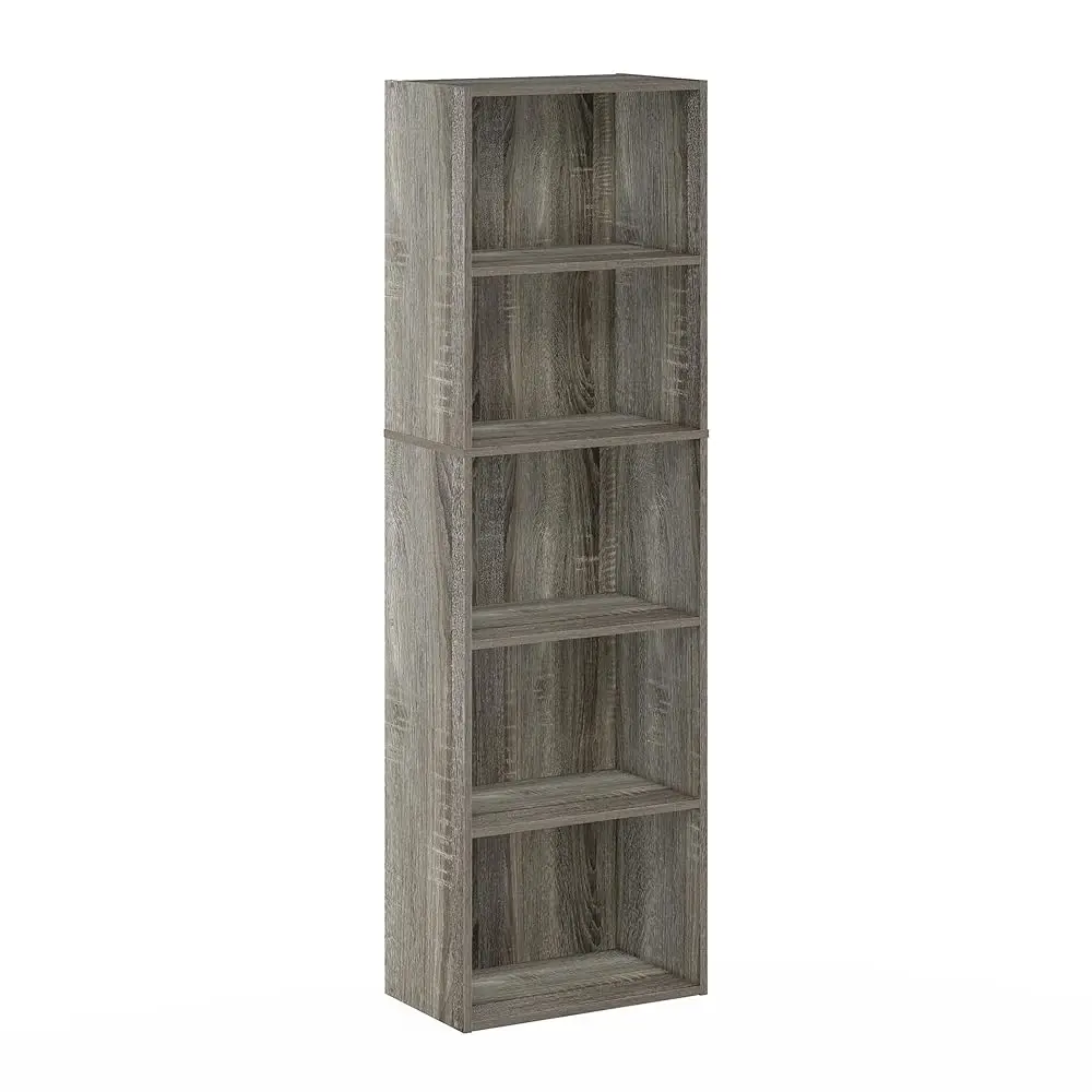 

Luder Bookcase / Bookshelf / Storage Shelves, 5-Tier, French Oak