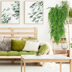 Cây dương xỉ cây dương xỉ nhân tạo cây nho, cây nho treo, cây nho cây thường xuân, trang trí phòng ngủ nhà, tiệc cưới, trang trí tường, 4PCS 8 Bán hàng chính của Samambae - 5