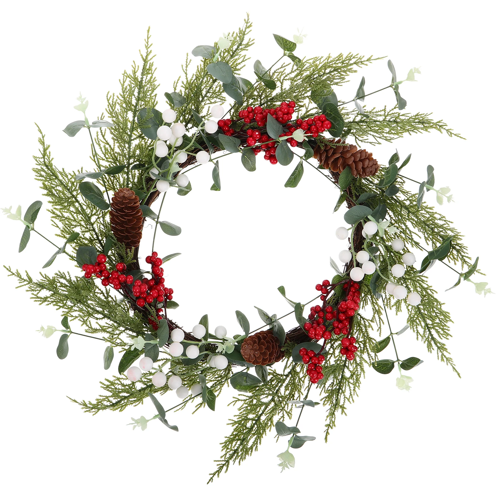 

1pcs Christmas Wreath Decor Artificial Garland Leaf Vines Winter Holiday Season Door Hanging Outdoor Xmas Party DIY
