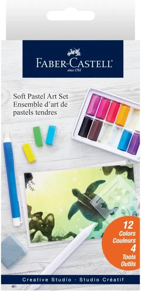 

Soft Pastel Art Set for Adults - 12 Vibrant Pastels & Tools for Blending, Layering & Erasing