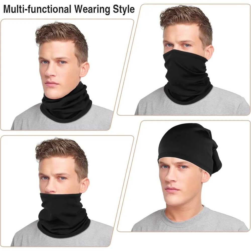 Paquete de 2 polainas de invierno para hombres y mujeres, cubierta facial a prueba de viento, máscara facial de lana, bufanda para deporte en clima frío