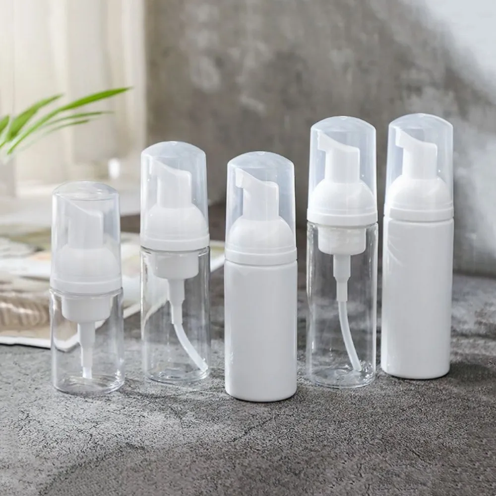 30/50/60ml Mousse Bottle Dispenser Foaming Soap Bottle Empty Plastic Mousse Facial Cleanser Pump Bottle Travel Shampoo Dispenser