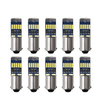 10Pcs BA9S H6W T4W 15 LED For Car Rear Interior Light 4014 SMD Auto License Plate Light Reading Lamp Non-Polarity DC12V