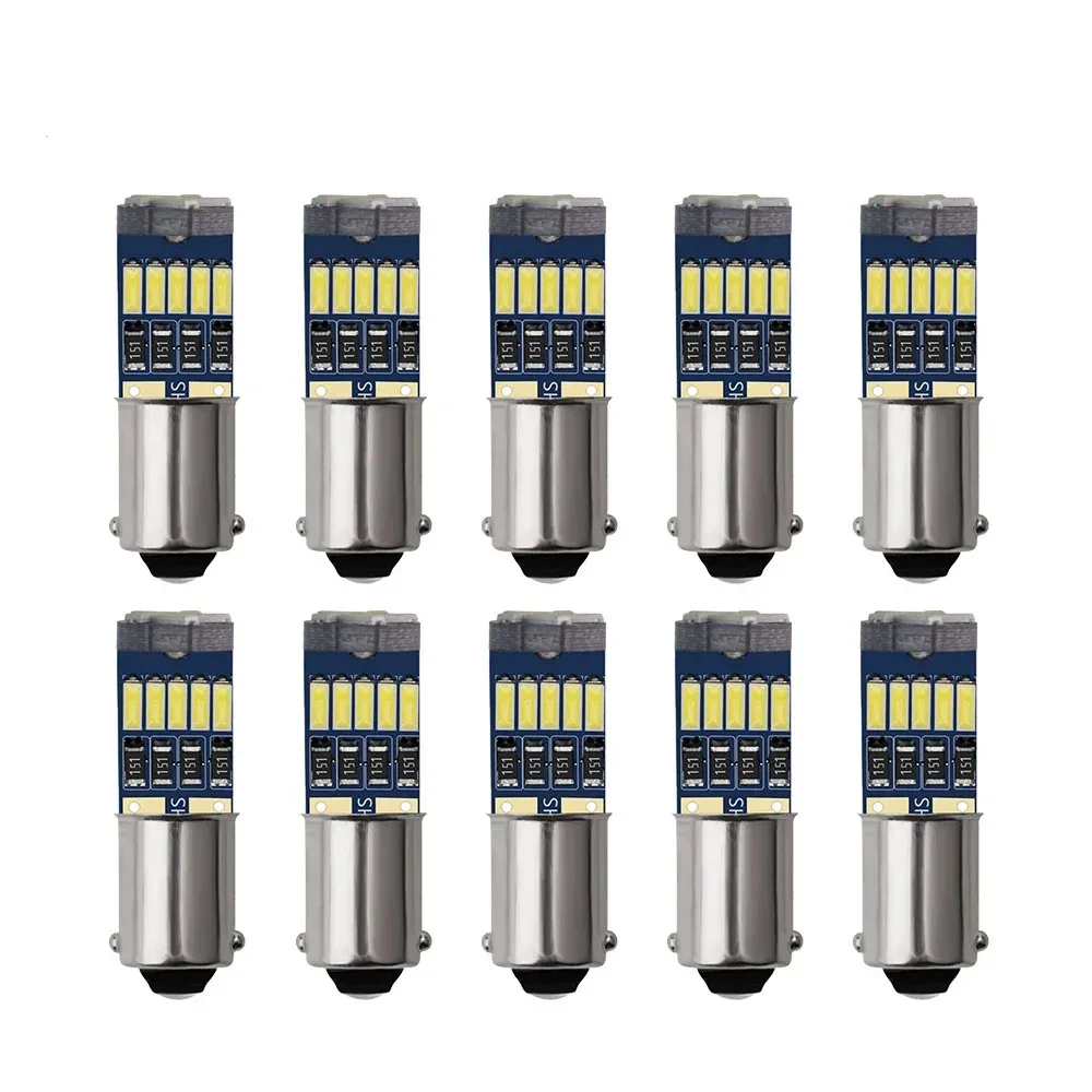 10Pcs BA9S H6W T4W 15 LED For Car Rear Interior Light 4014 SMD Auto License Plate Light Reading Lamp Non-Polarity DC12V