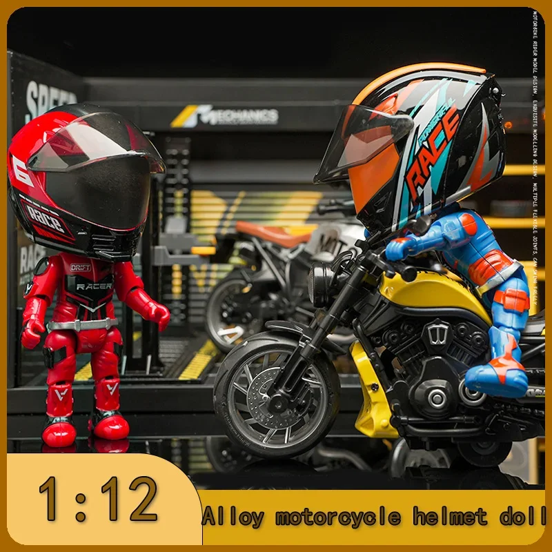 

1:12 Alloy Q Edition мотоциклетный шлем, мотоциклист изысканная коллекция моделей украшение игрушка в подарок