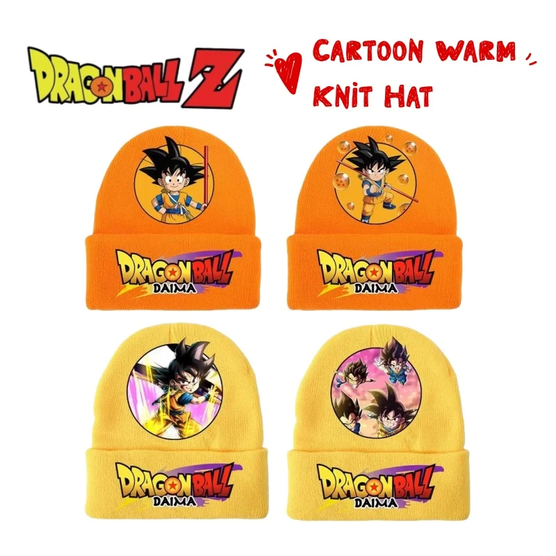 Dragon Ball Son Goku Creative Personality Printed Knitted Cap Student Pullover Sports Leisure Western-style Warm Wind-proof Cap