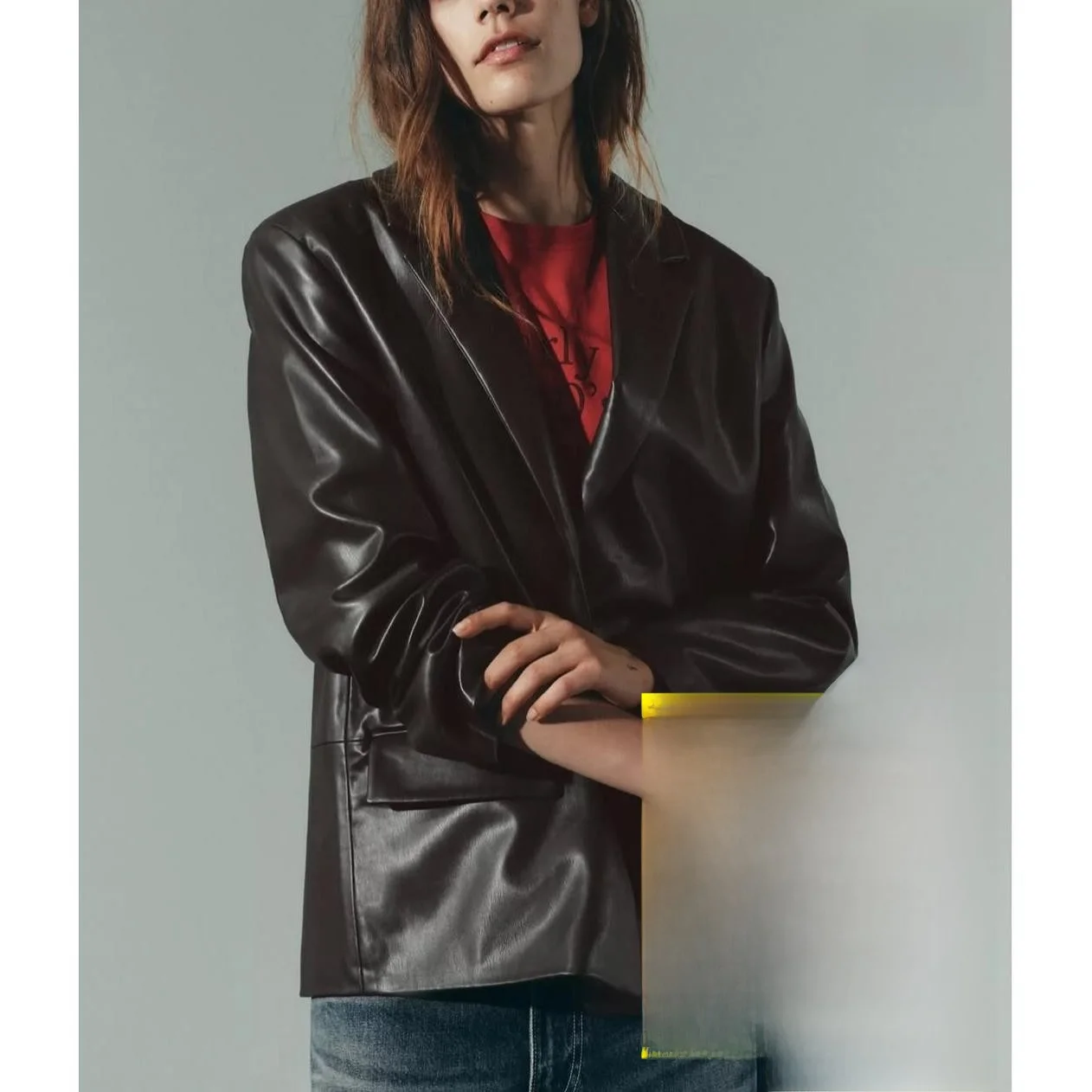 

Повседневная свободная кожаная куртка из искусственной кожи для женщин, стильная городская куртка с карманами, длинными рукавами, для подростков