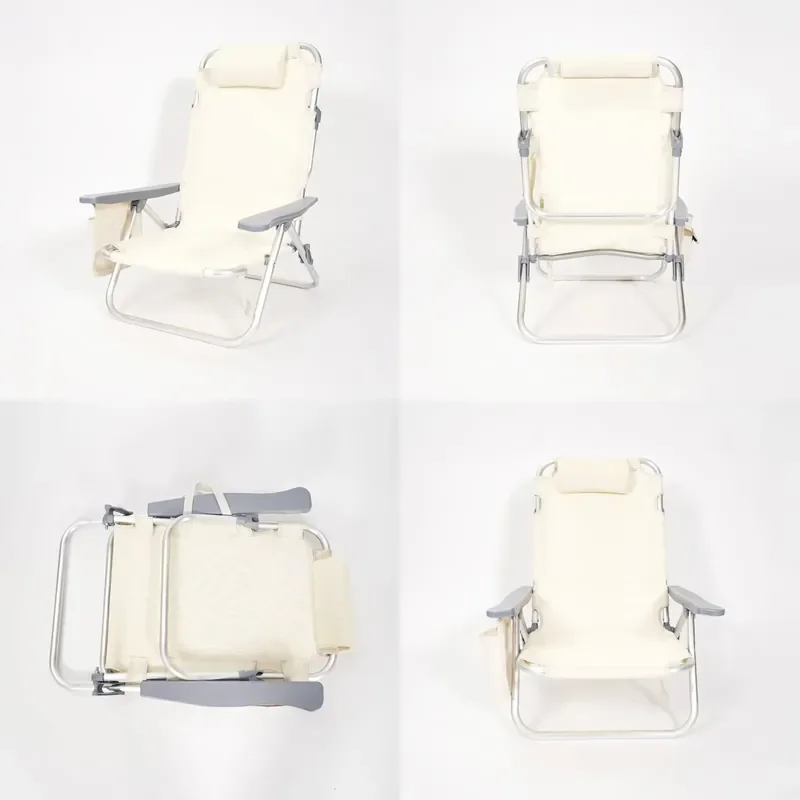 Lightweight Outdoor Folding Beach Chair Modern Style Low Seat Aluminum Frame Portable Camping Garden Lounge Chair for Patio