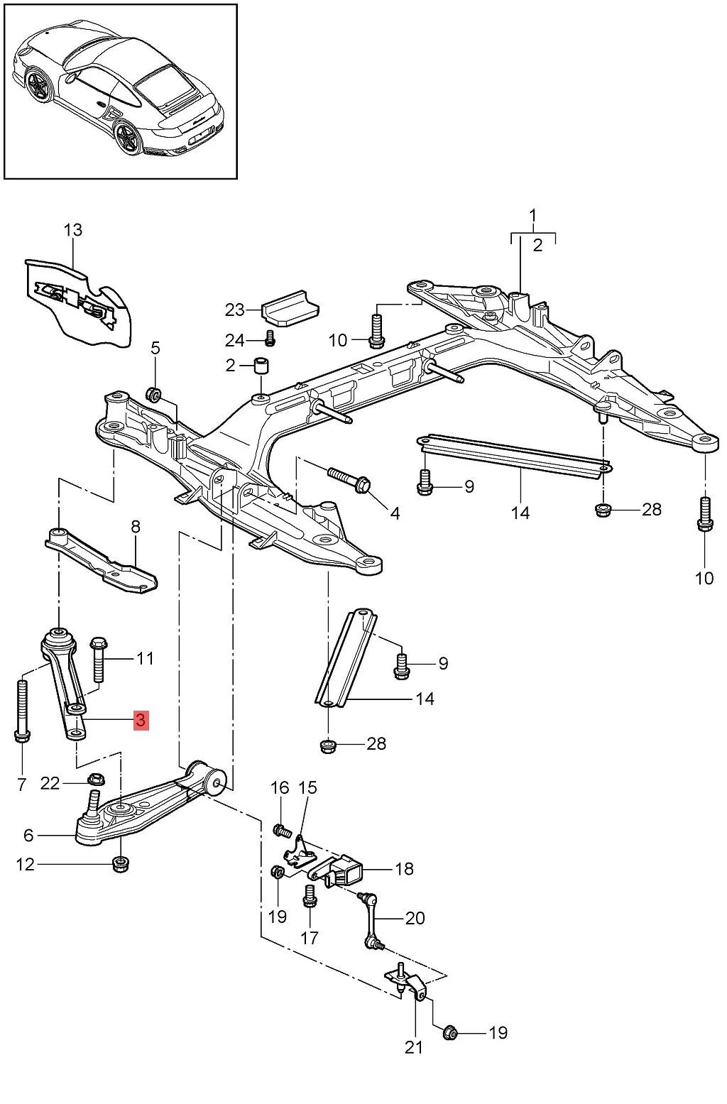 99734104300 99734104302 rear Control arm and strut rods For Porsche 911 Boxster Cayman 2006-2009 911 2016 718 Boxster Cayman