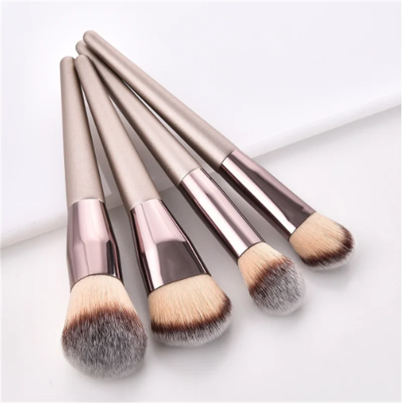 4-delig/set Champagne Groot formaat Meest modieuze comfortabele make-upborstelset van hoge kwaliteit met flexibele vezels