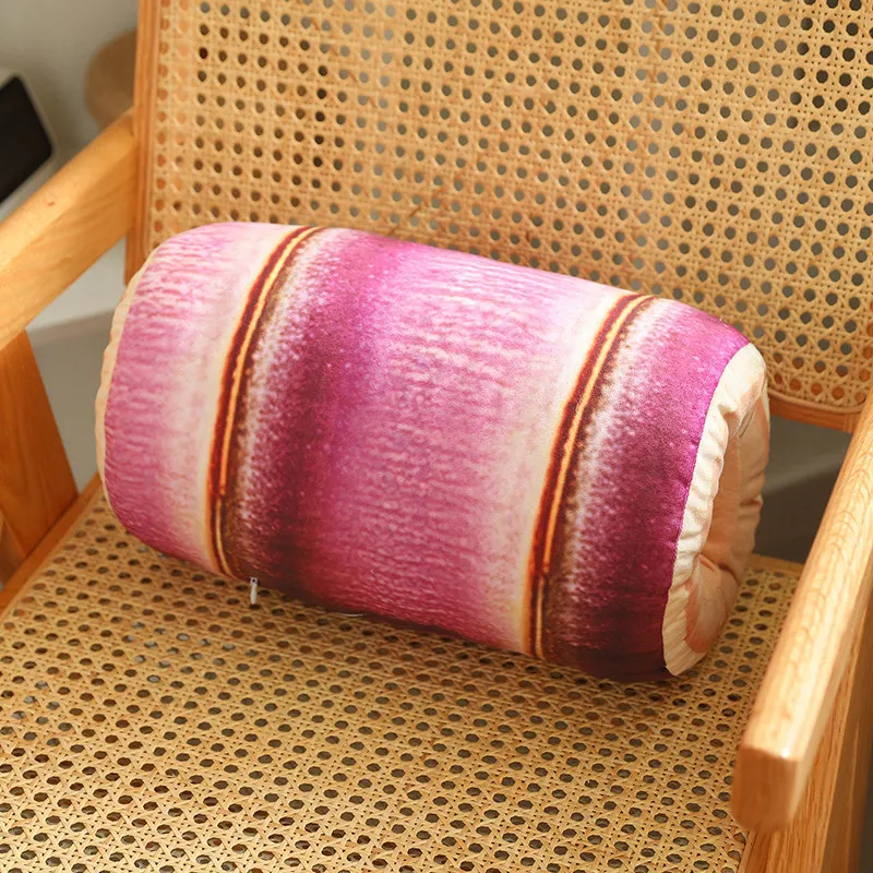 35x20 cm pianta ceppo di albero cuscino di peluche di bambù cuscino corto cilindrico con fori mani calde peluche invernale decorazione regalo