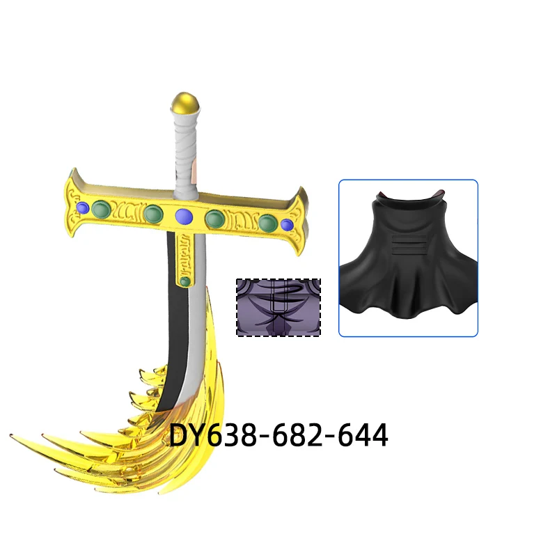 DY638-DY682 الأسلحة السراويل أجزاء الشعر عمل أرقام كتاب سكين درع السيف نموذج كتل MOC الطوب مجموعة الهدايا اللعب #3