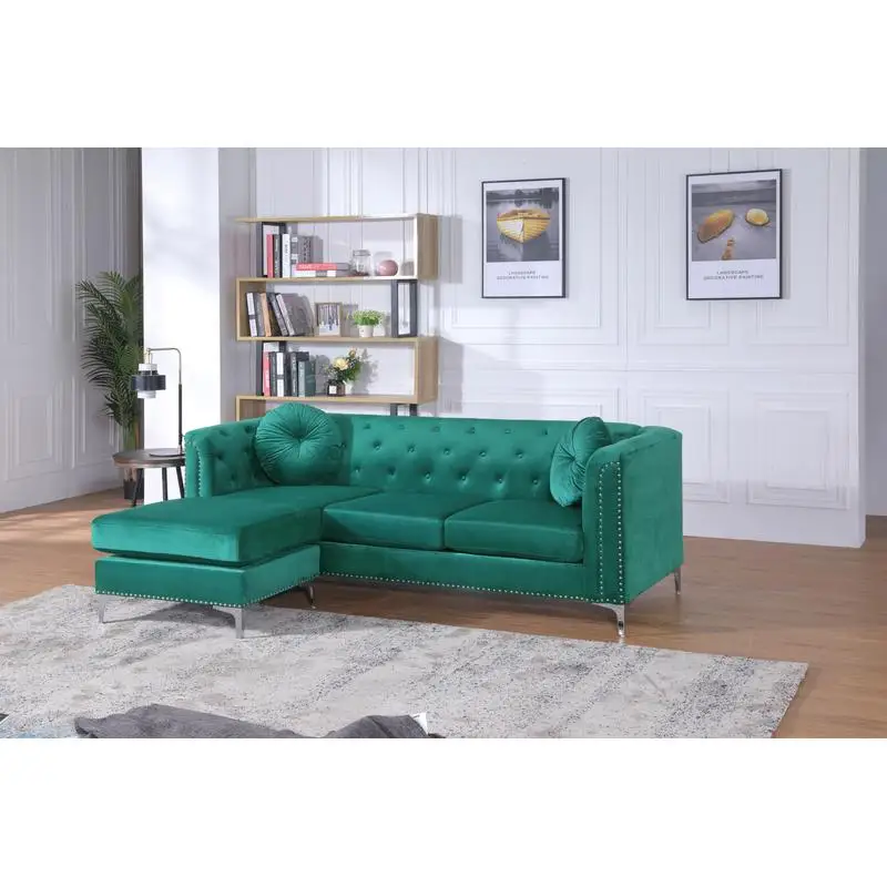 Green Sofa Chaise G… - image